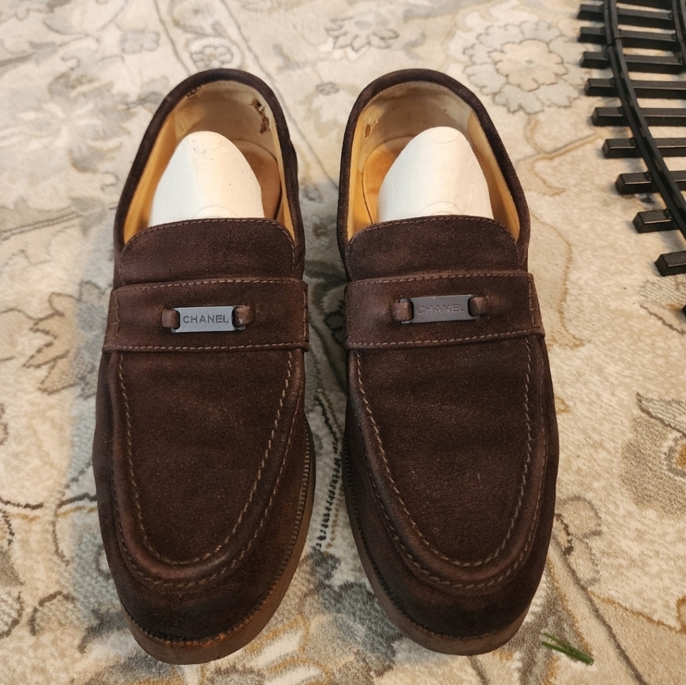 Authentic Suede Penny Loafers Chanel